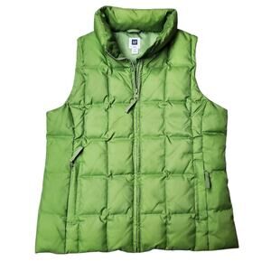 Y2k Puffer Vest Gap Green 2000's Cozy Outerwear- Size Medium